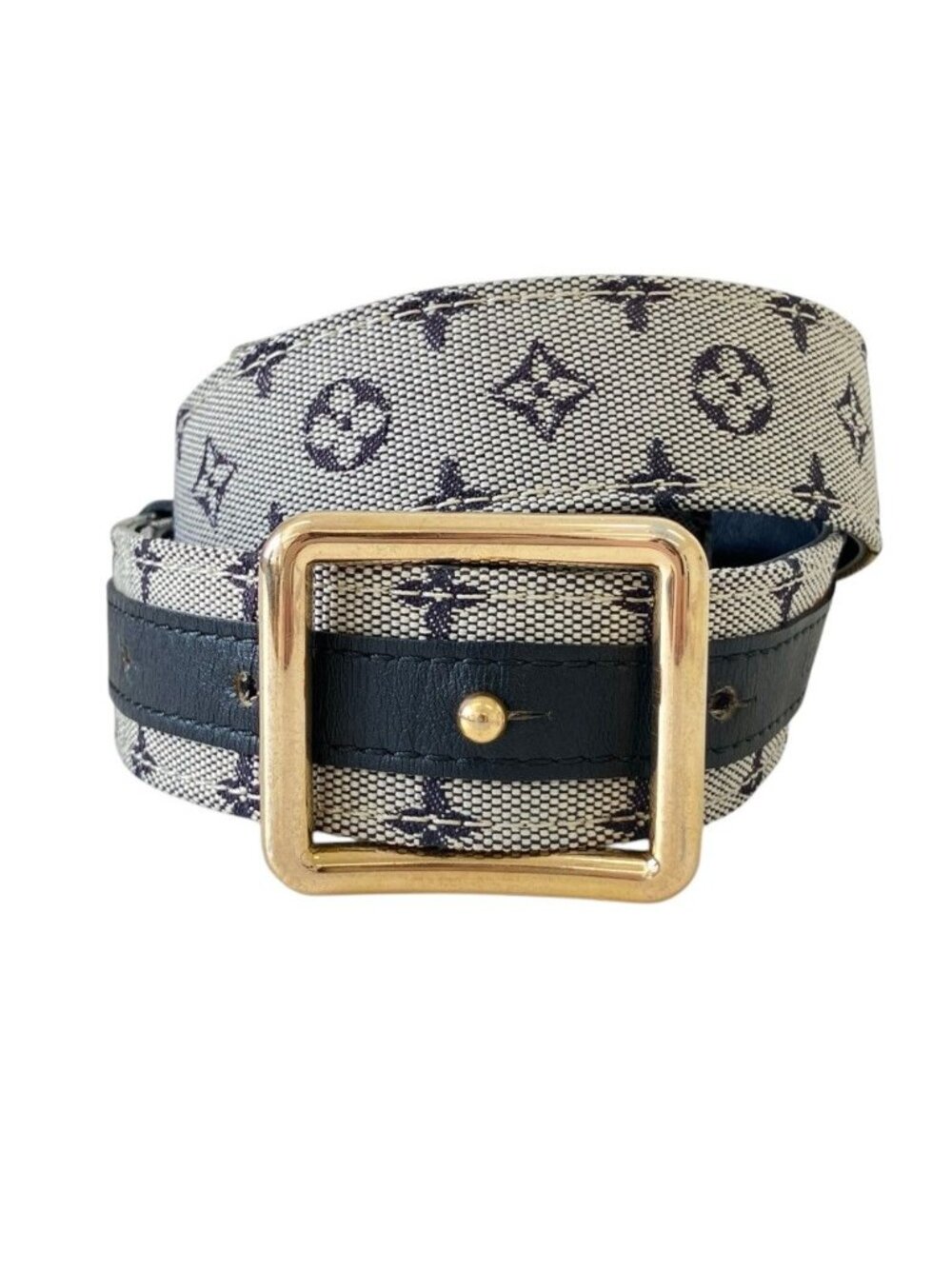 Louis Vuitton Monogram Mini Ceinture Belt Gray Navy